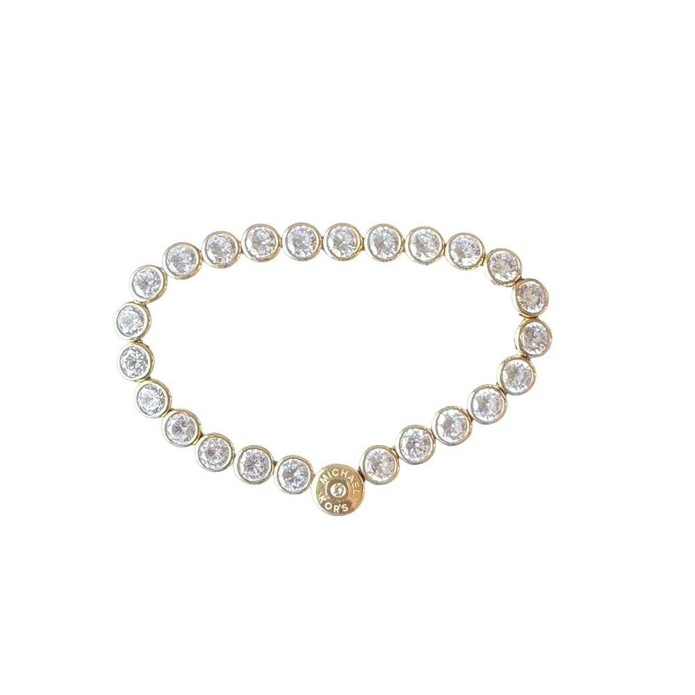 Michael Kors Gold Park Ave Tennis Crystal Bracelet - Picture 7 of 8
